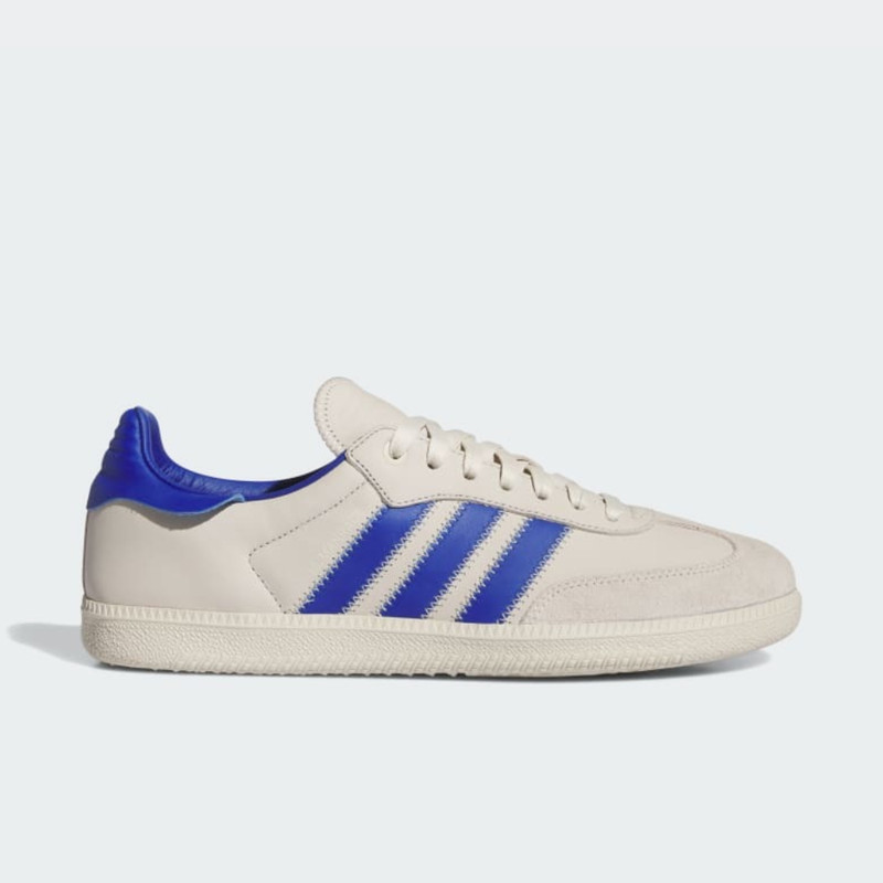 Adidas samba white blue stripes clearance